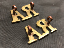Load image into Gallery viewer, Original WW1 British Army Brass Shoulder Titles - Royal Artillery RA - The Militaria Shop