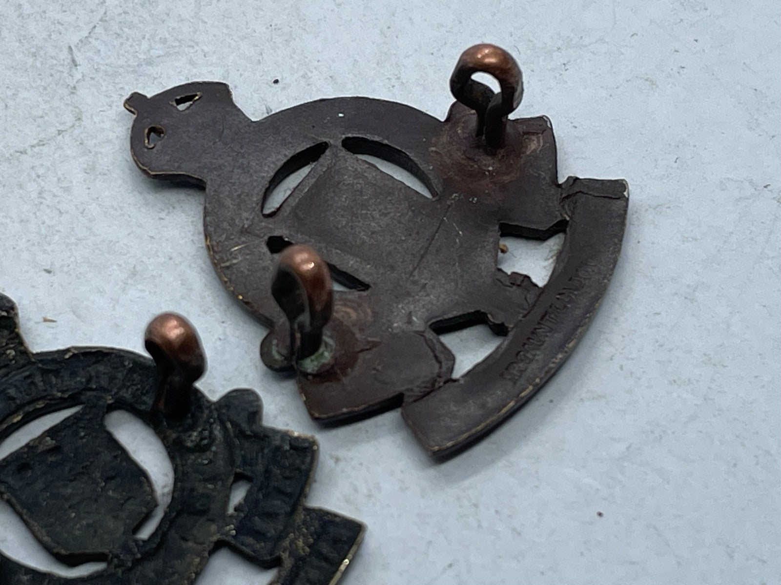 Original Pair of Royal Army Ordnance Corps Bronze Collar Badges - The Militaria Shop
