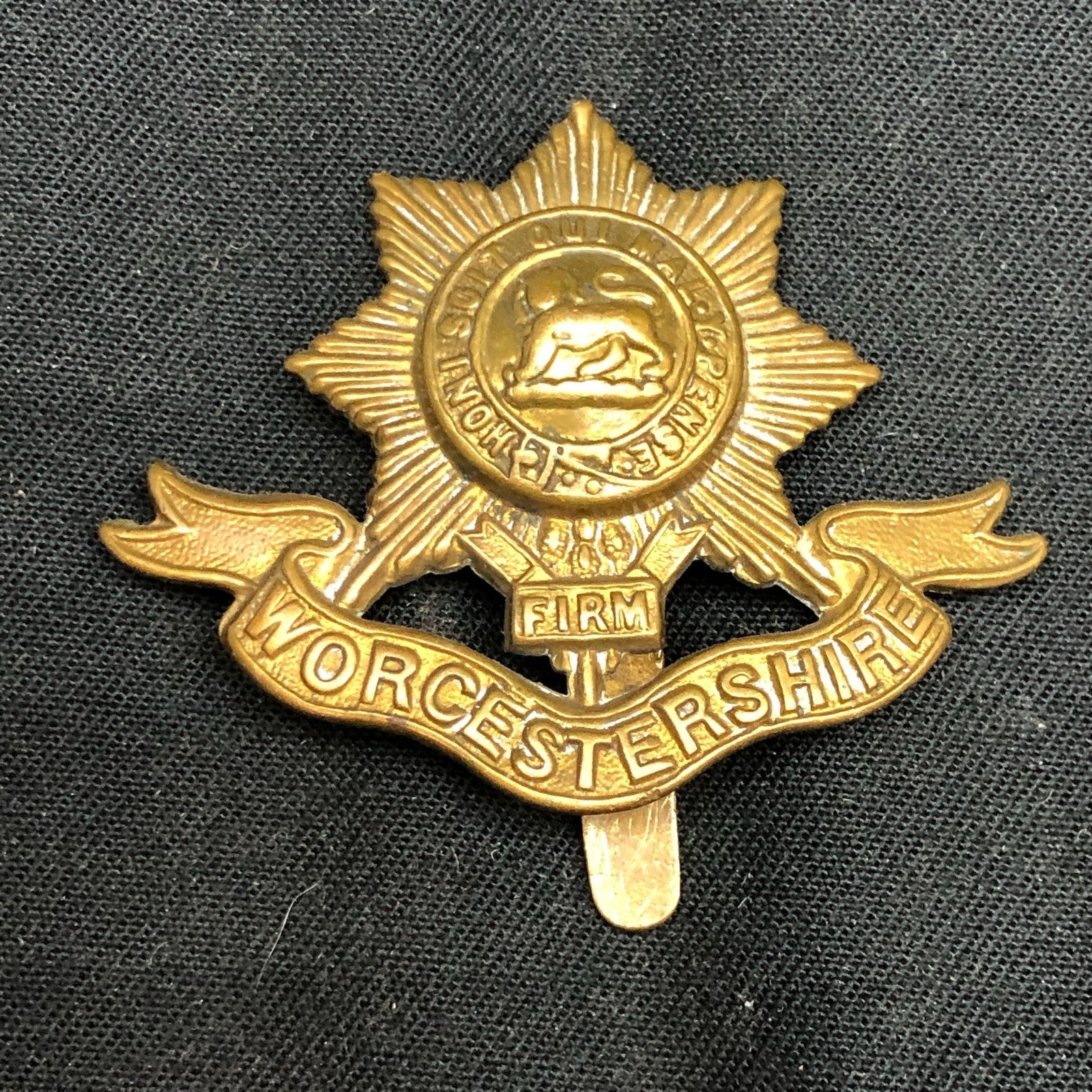 Original WW1 British Army Cap Badge - Worcestershire Regiment - The Militaria Shop