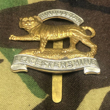 Load image into Gallery viewer, Original WW2 British Army Cap Badge - Leicestershire Regiment - The Militaria Shop