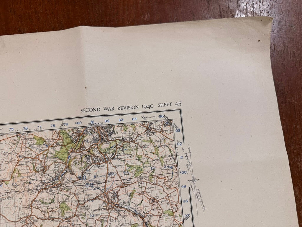 Original WW2 British Army GSGS OS Map of England - Buxton & Matlock - The Militaria Shop