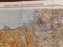 Load image into Gallery viewer, Original WW2 British Army RAF Navy Base Map of England - North Wales /Manchester - The Militaria Shop