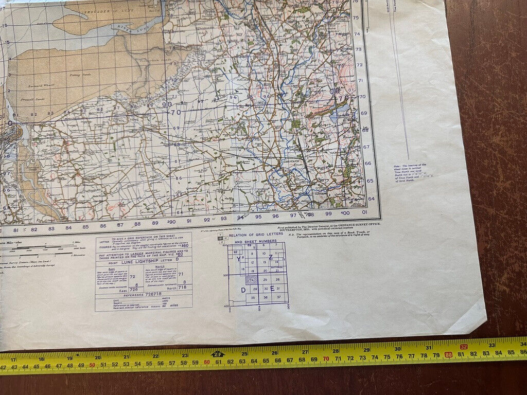 Original WW2 British Army GSGS OS Map of Great Britain - Lancaster & Barrow - The Militaria Shop