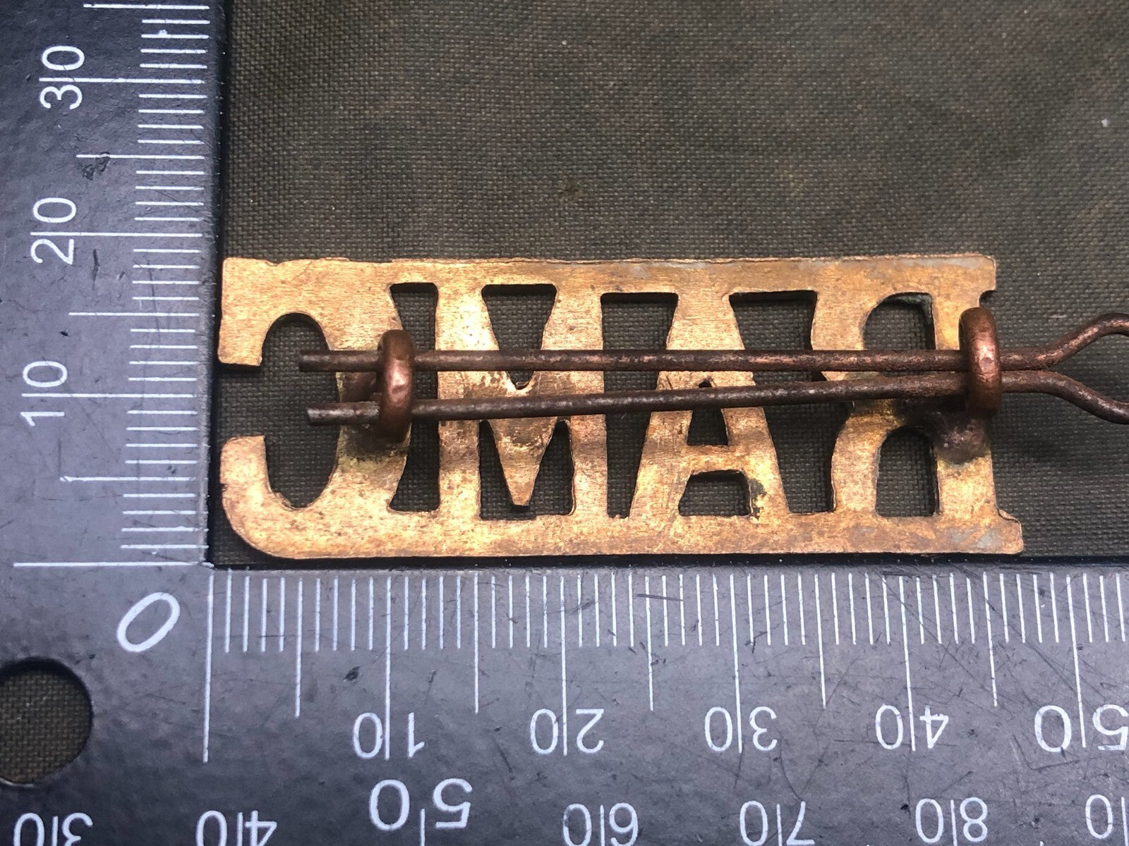 Genuine British Army Brass Shoulder Title - Royal Army Medical Corps - The Militaria Shop