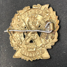 Load image into Gallery viewer, Genuine WW2 British Army Brass Cap Badge - London Scottish - The Militaria Shop