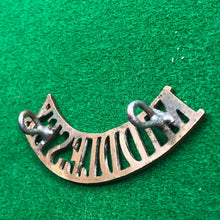 Load image into Gallery viewer, Original WW1 British Army Brass Shoulder Title - Middlesex - The Militaria Shop