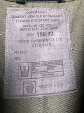 Load image into Gallery viewer, British Army MBT Flame Resistant Coveralls Combat Vehicle Crewman - Size 180/92 - The Militaria Shop