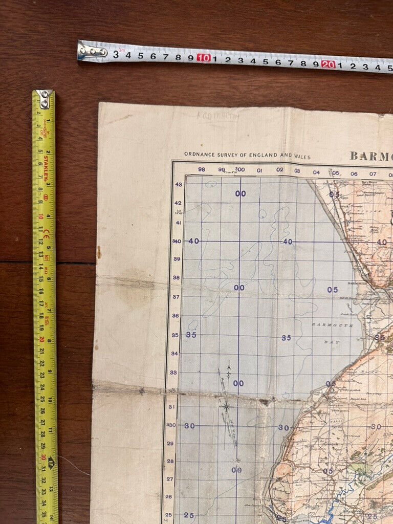 Original WW2 British Army GSGS OS Map of Wales - Barmouth & Aberystwyth - The Militaria Shop