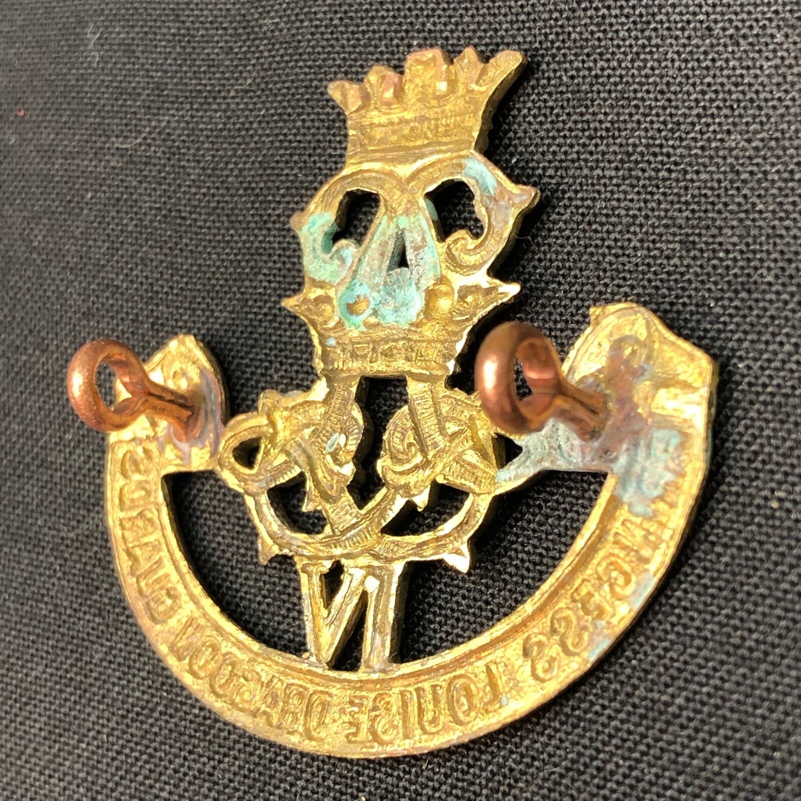 Original British Army WW1 / WW2 Princess Louise Dragoon Guards Cap Badge - The Militaria Shop