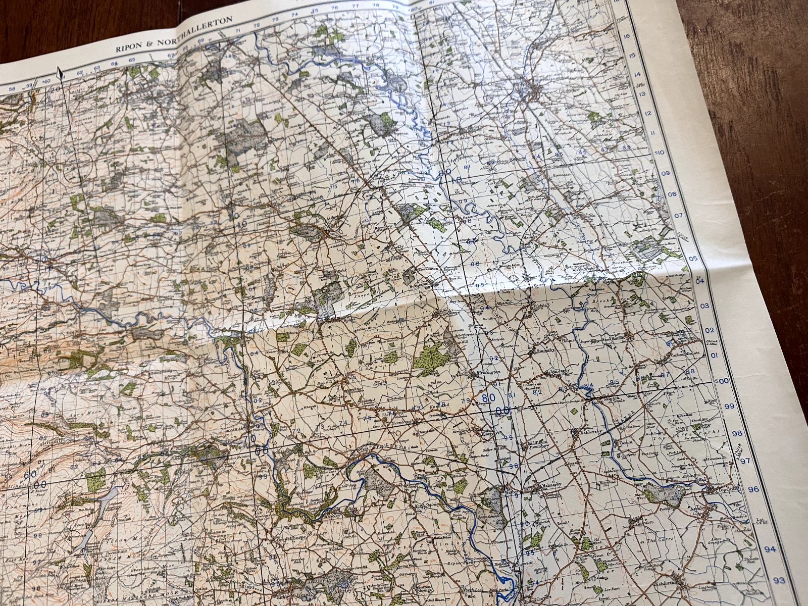 Original WW2 British Army GSGS OS Map of England & Wales - Ripon & Northallerton - The Militaria Shop