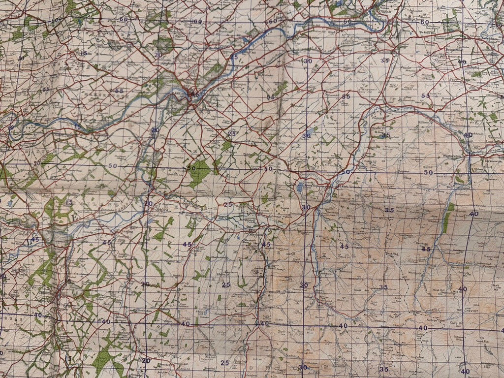 Original WW2 British Army GSGS OS Map of Scotland - Kelso - The Militaria Shop