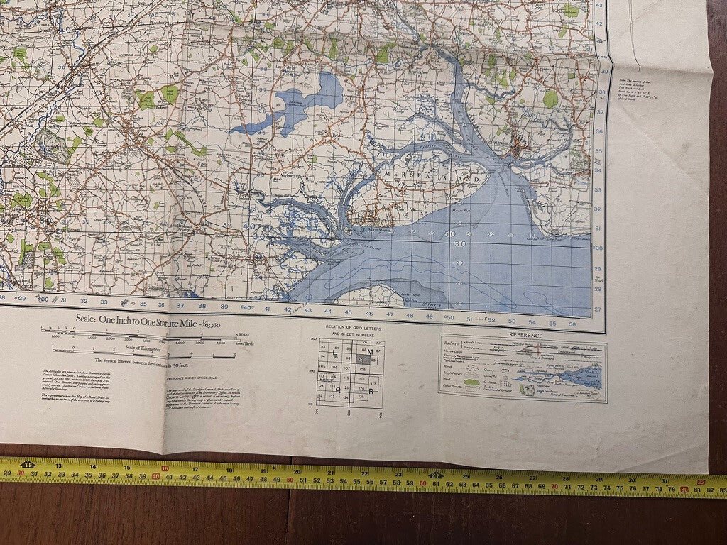 Original WW2 British Army GSGS OS Map of Great Britain - Colchester - The Militaria Shop