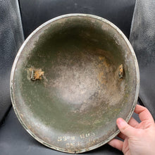 Load image into Gallery viewer, Original British/Canadian Army WW2 Mk3 Turtle High Rivet Combat Steel Helmet - The Militaria Shop