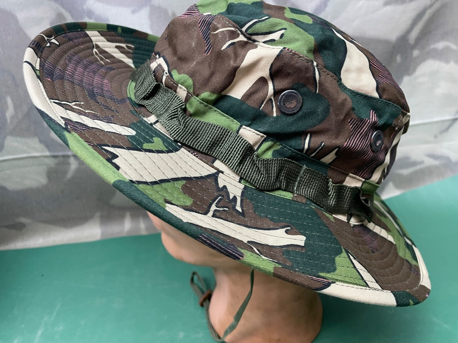 Genuine US Army Jungle Camouflage Boonie Sun Hat Hot Weather Type II - Size 7 - The Militaria Shop