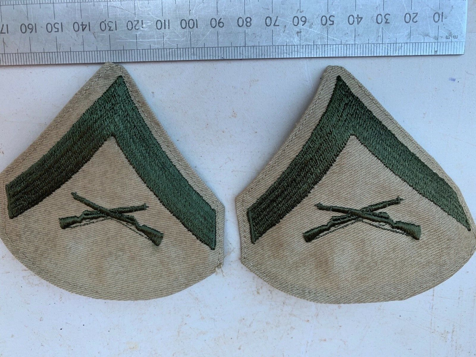 Pair of USMC United States Marine Corps Army Rank Chevrons - Lance Corporal - The Militaria Shop