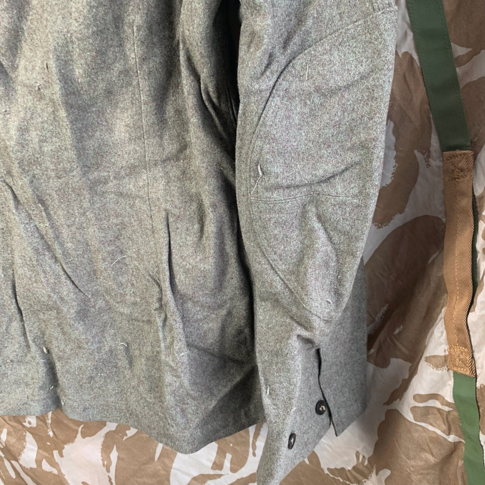 West German Field Jacket Green Wool Shirt Military Uniform Germany - 35" Chest - The Militaria Shop