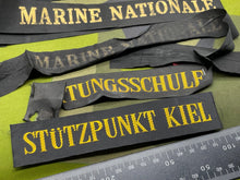 Lade das Bild in den Galerie-Viewer, German & French Navy Cap Tallies - Job Lot - The Militaria Shop