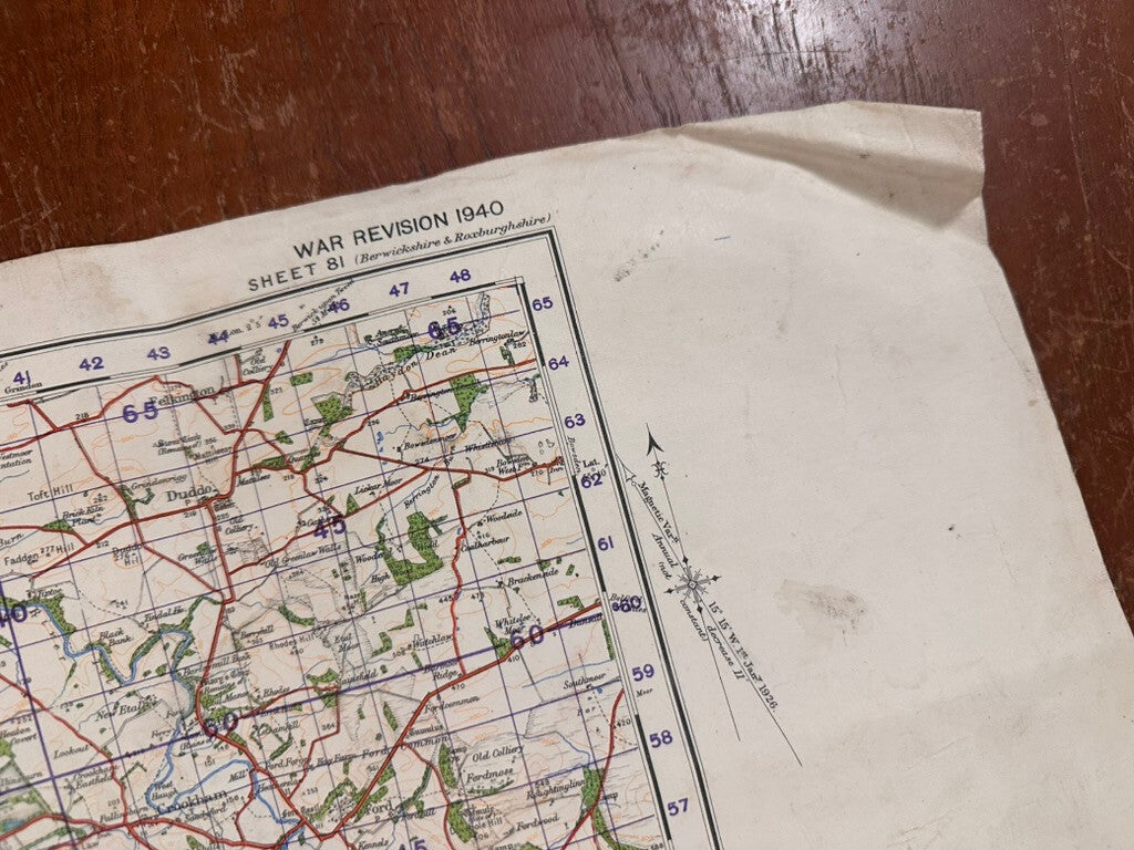 Original WW2 British Army GSGS OS Map of Scotland - Kelso - The Militaria Shop
