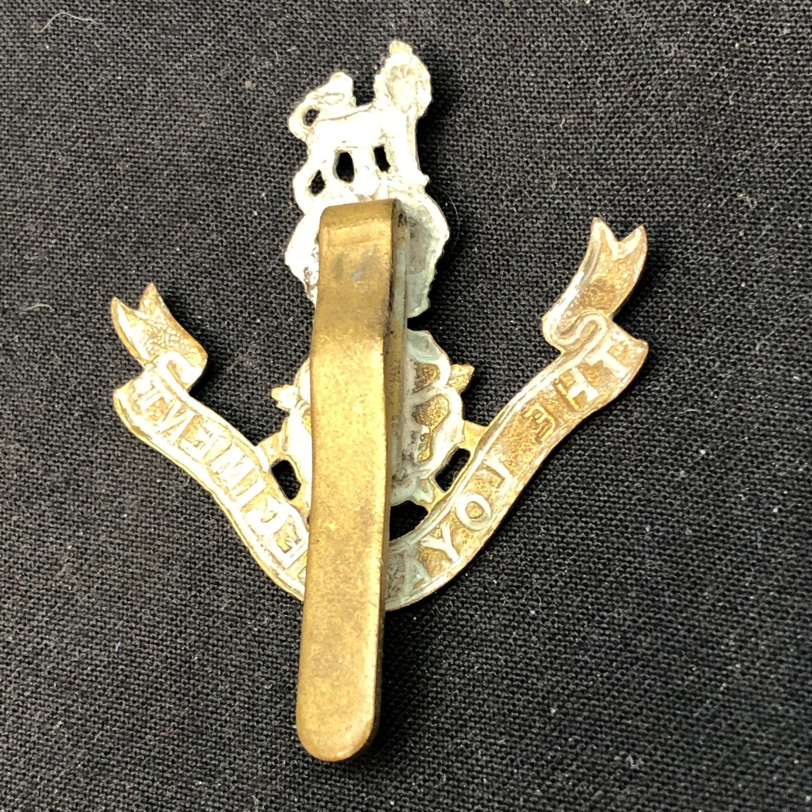 Genuine WW2 British Army Brass Cap Badge - Loyal Regiment (North Lancashire) - The Militaria Shop