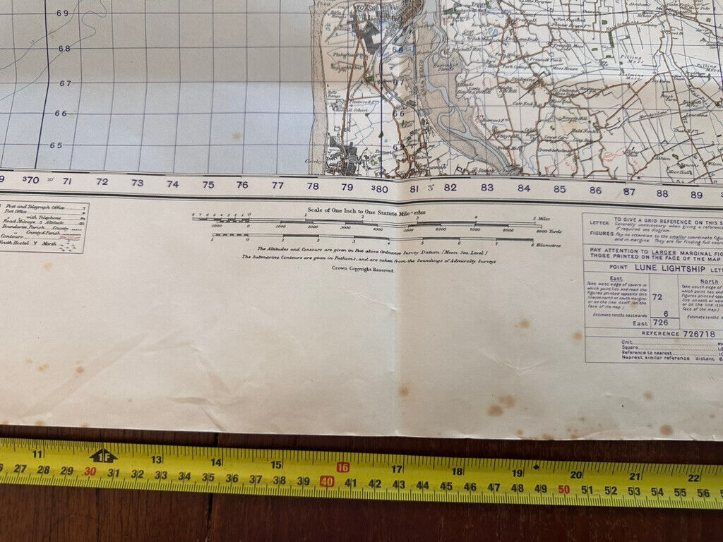 Original WW2 British Army GSGS OS Map of England & Wales - Lancaster & Barrow - The Militaria Shop