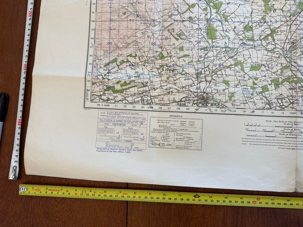 Original WW2 British Army GSGS Map of Scotland - Stonehaven & Brechin - The Militaria Shop