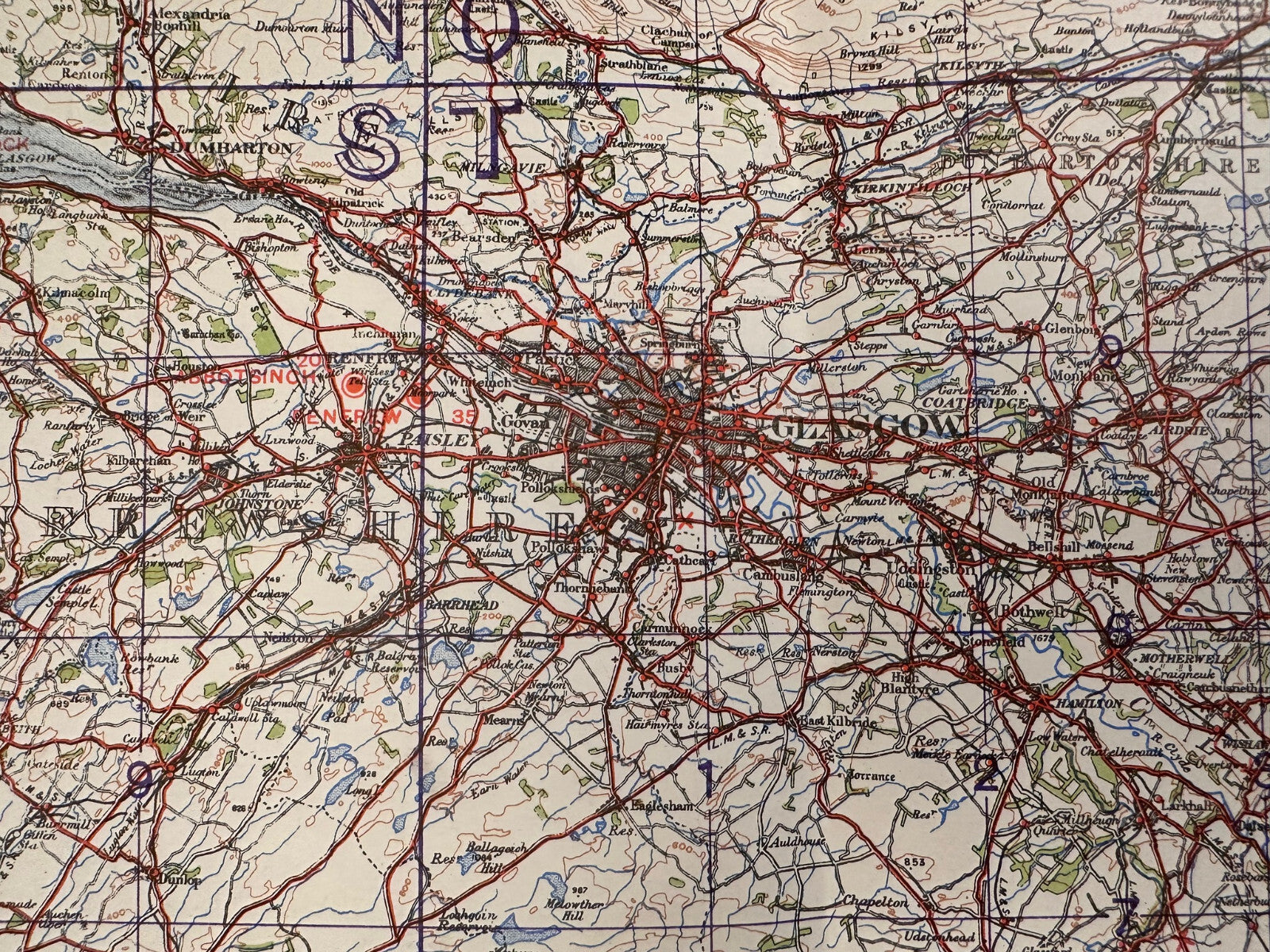 Original WW2 British Army RAF Navy Base Map of Scotland - The Forth, Clyne & Tay - The Militaria Shop