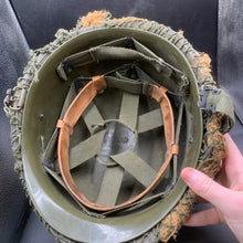 Load image into Gallery viewer, Genuine Dutch Army M53 Euroclone of US M1 Camouflaged Helmet & Liner Set - The Militaria Shop