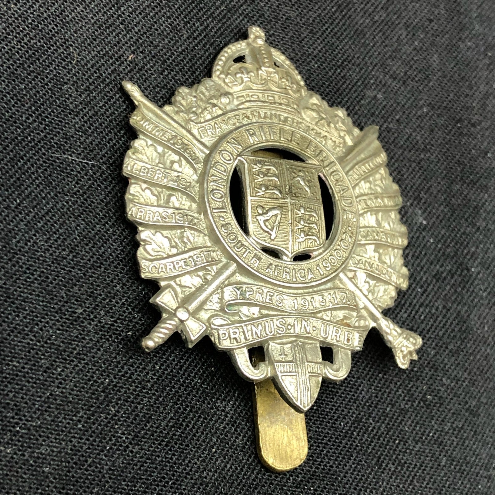 Original WW1 British Army Cap Badge - London Rifle Brigade - The Militaria Shop