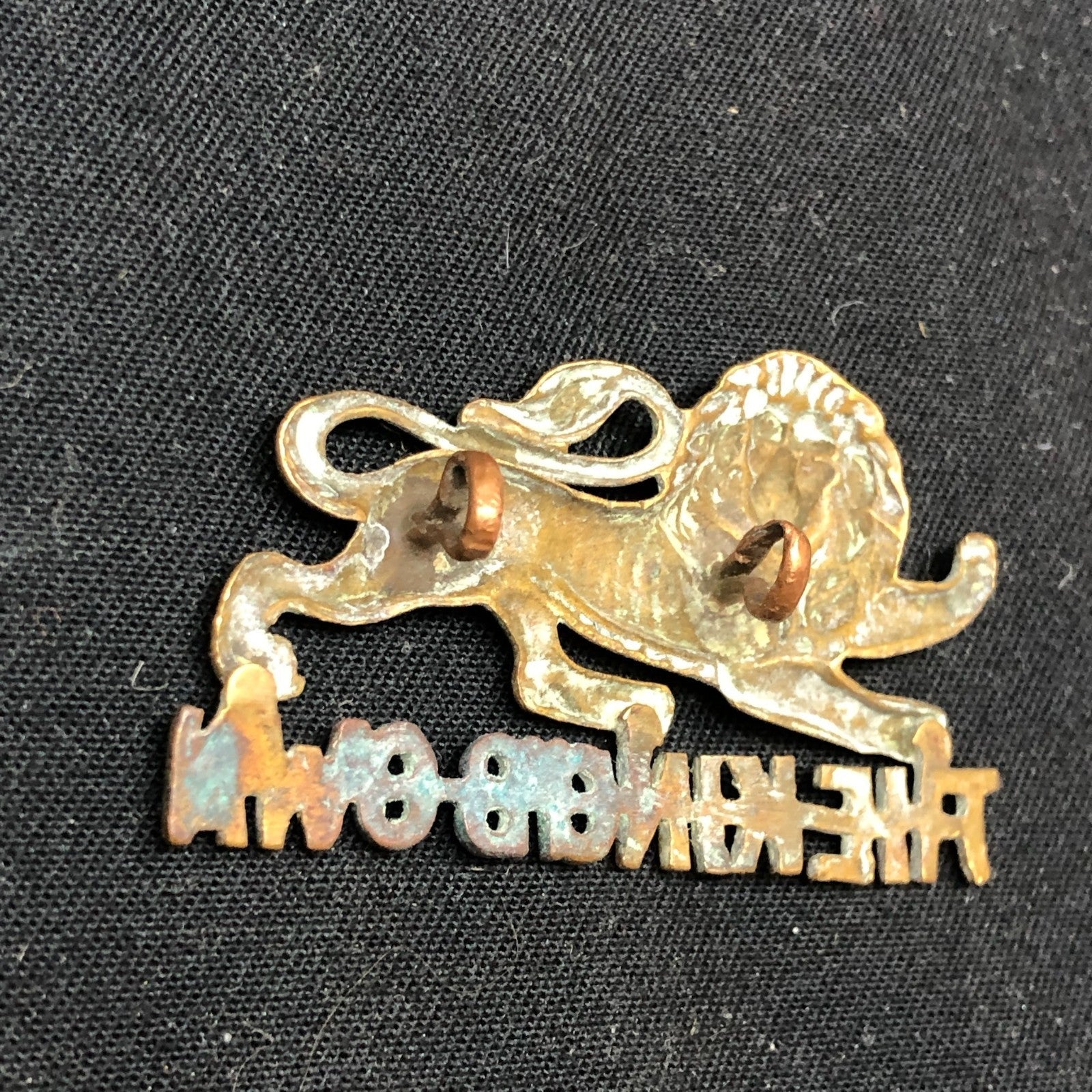 Genuine WW2 British Army Brass Cap Badge - King's Own Royal Regiment (Lancaster) - The Militaria Shop
