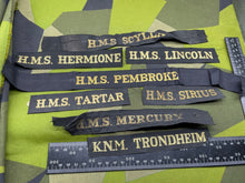 Lade das Bild in den Galerie-Viewer, British Royal Navy Quantity of Cap Tallies - Job Lot - The Militaria Shop