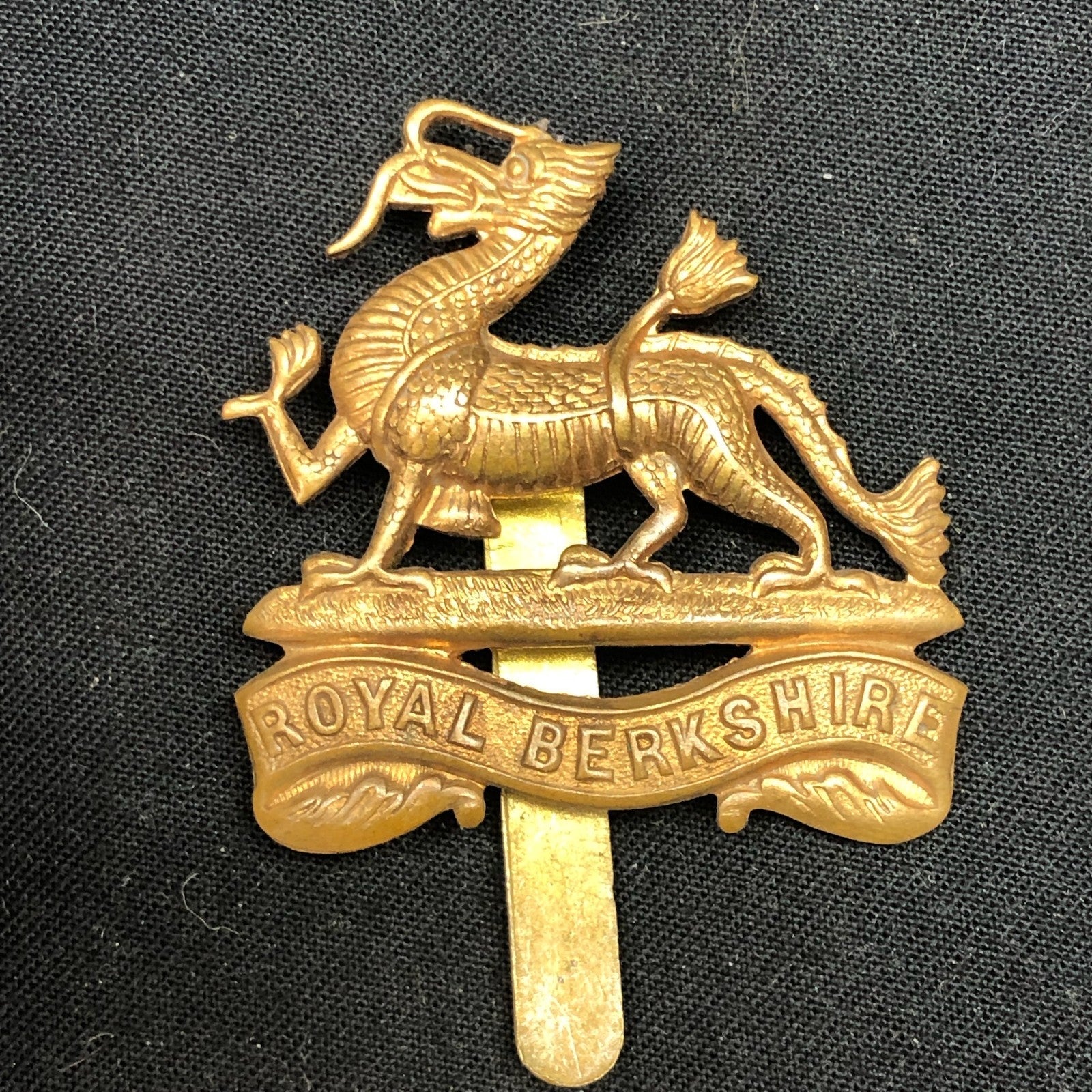 Genuine WW2 British Army Brass Cap Badge - Royal Berkshire Regiment - The Militaria Shop