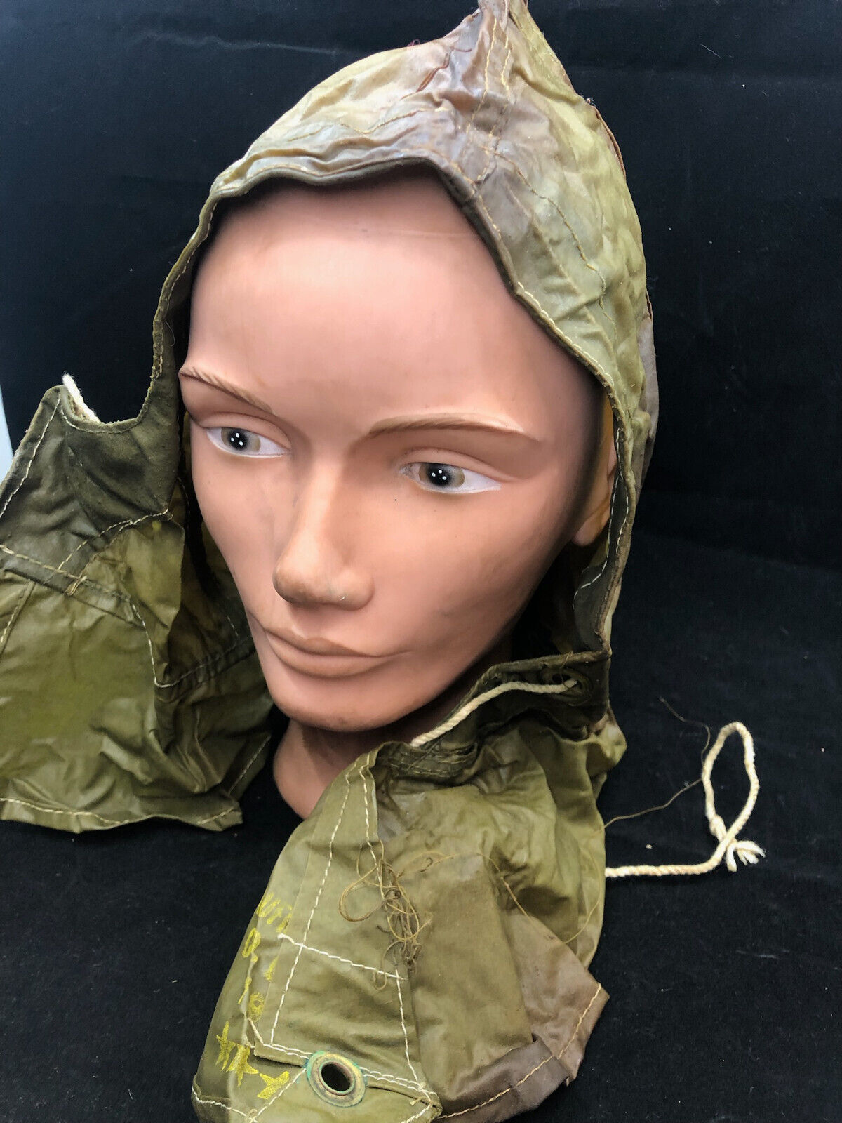 Original WW2 Canadian Army Camouflaged Smock Anti-Gas Hood - The Militaria Shop