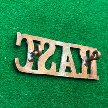 Load image into Gallery viewer, Original WW2 British Army Brass Shoulder Title - RASC Royal Army Service Corps - The Militaria Shop