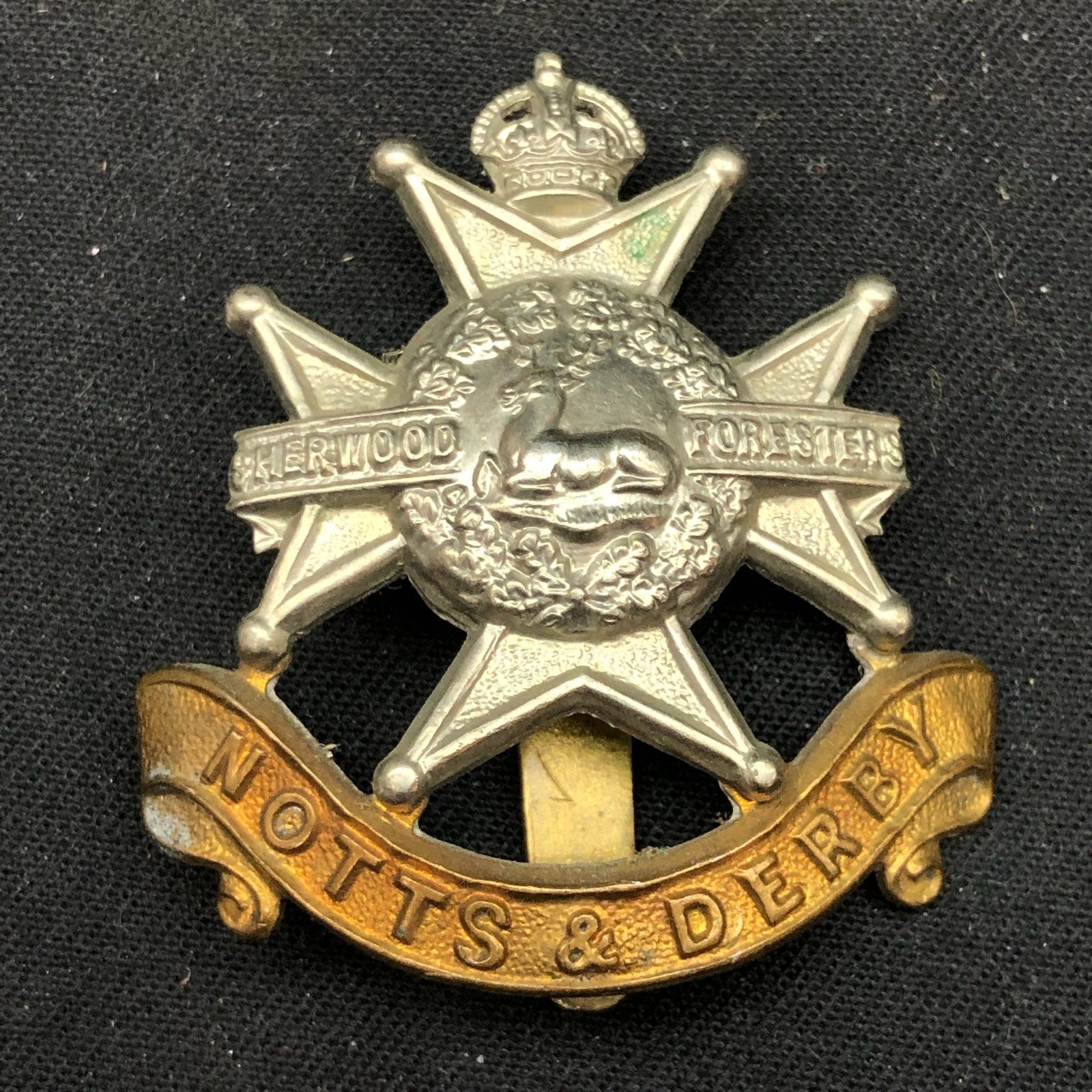 Original WW2 British Army Cap Badge - Sherwood Foresters - The Militaria Shop