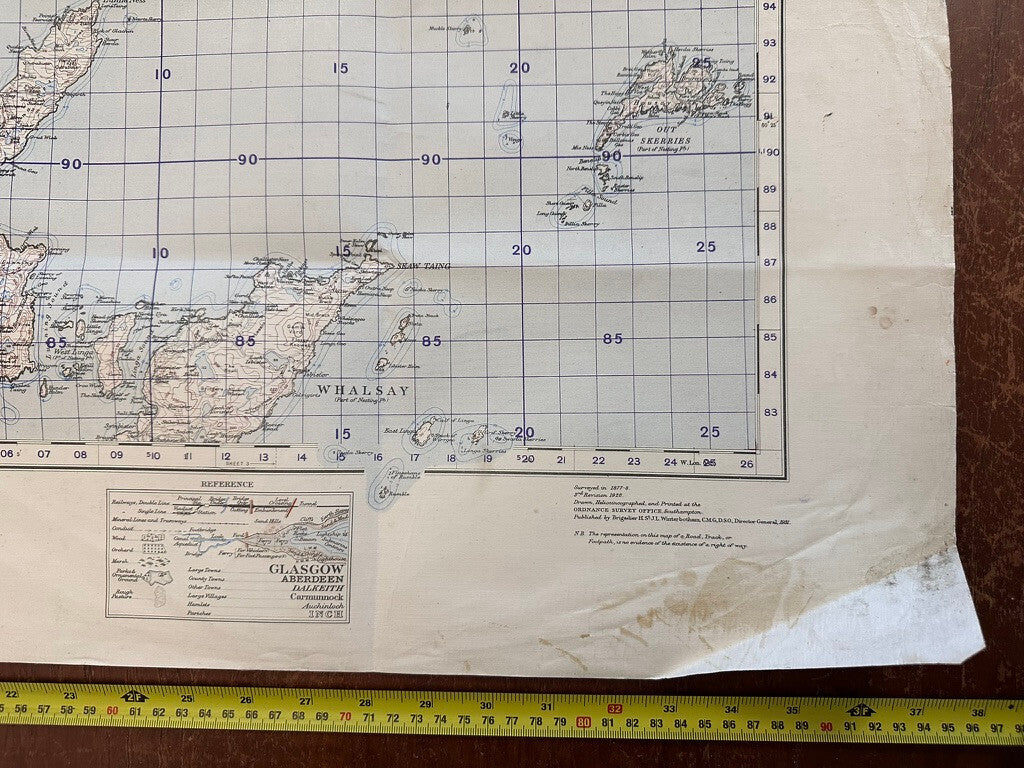 Original WW2 British Army GSGS Map of Scotland - North Mainland Shetland Islands - The Militaria Shop
