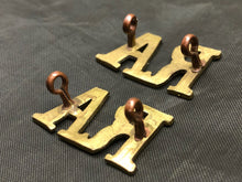 Load image into Gallery viewer, Original WW1 British Army Brass Shoulder Titles - Royal Artillery RA - The Militaria Shop