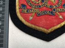 Load image into Gallery viewer, British Army Bullion Embroidered Blazer Badge - The Queen's Royal Lancers - The Militaria Shop