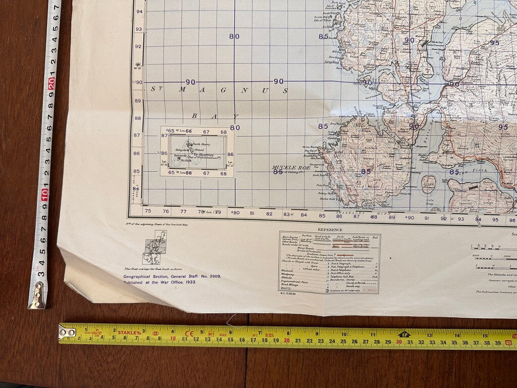 Original WW2 British Army GSGS Map of Scotland - North Mainland Shetland Islands - The Militaria Shop