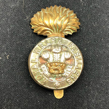 Load image into Gallery viewer, Genuine WW2 British Army Brass Cap Badge - Royal Welch Fusiliers - The Militaria Shop