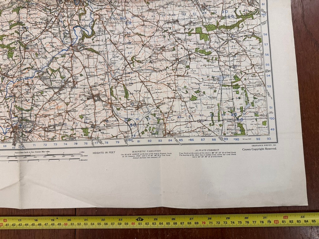 Original WW2 British Army GSGS OS Map of Great Britain - Durham & Sunderland - The Militaria Shop
