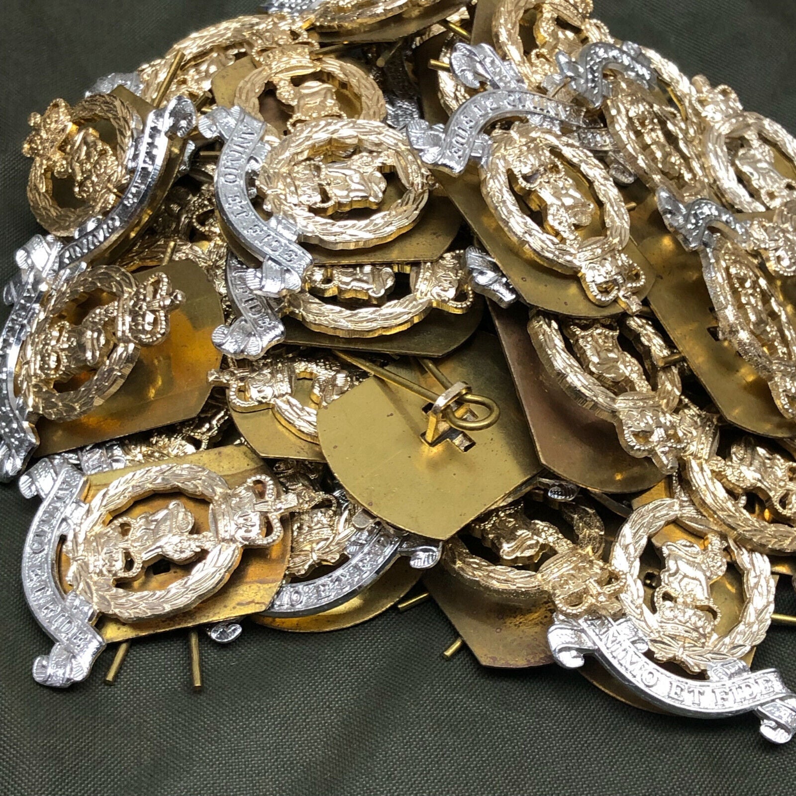 Genuine British Army Adjutant Generals Corps Collar Badges Pair - The Militaria Shop