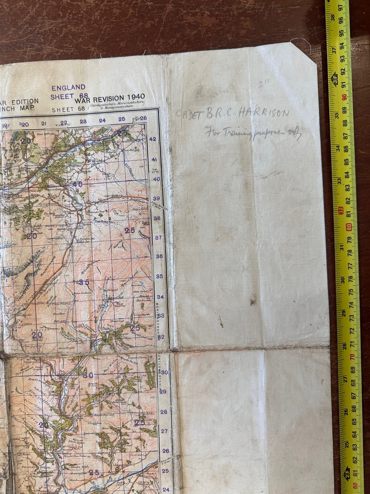 Original WW2 British Army GSGS OS Map Great Britain - Barmouth & Aberystwyth - The Militaria Shop