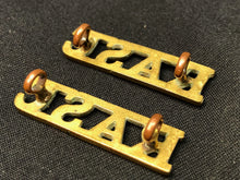 Load image into Gallery viewer, Original WW2 British Army Brass Shoulder Titles Pair - Royal Army Service Corps - The Militaria Shop