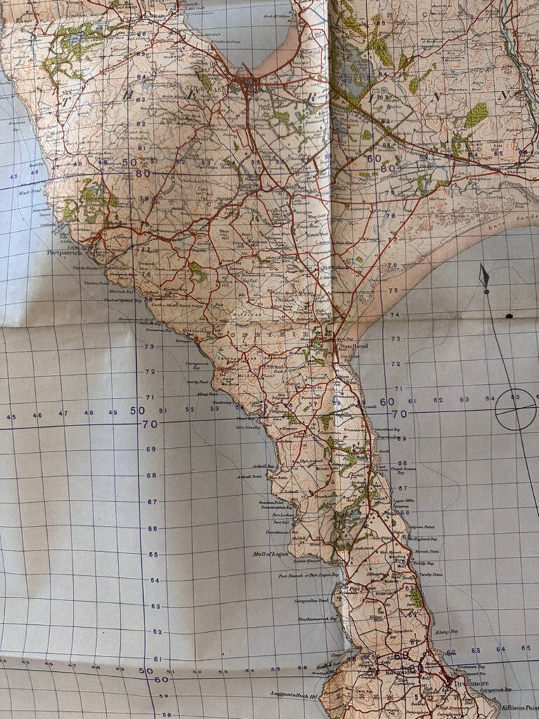 Original WW2 British Army GSGS Map of Scotland - Stranraer - The Militaria Shop