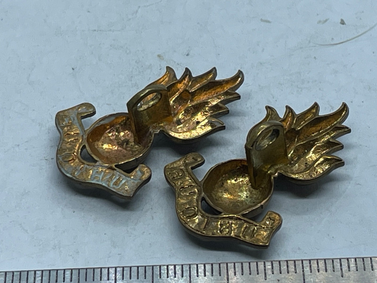 Original Pair of British Army Royal Engineers Collar Badges - The Militaria Shop