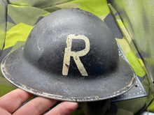 Load image into Gallery viewer, Original WW2 British Home Front Rescue Helmet with Liner & Chinstrap - The Militaria Shop
