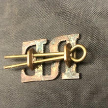 Load image into Gallery viewer, Original WW1 British Army Royal Engineers RE Brass Shoulder Title - The Militaria Shop