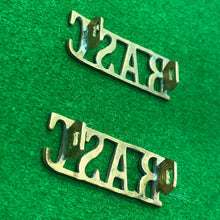 Load image into Gallery viewer, Original WW2 British Army RASC Royal Army Service Corps Brass Shoulder Titles - The Militaria Shop
