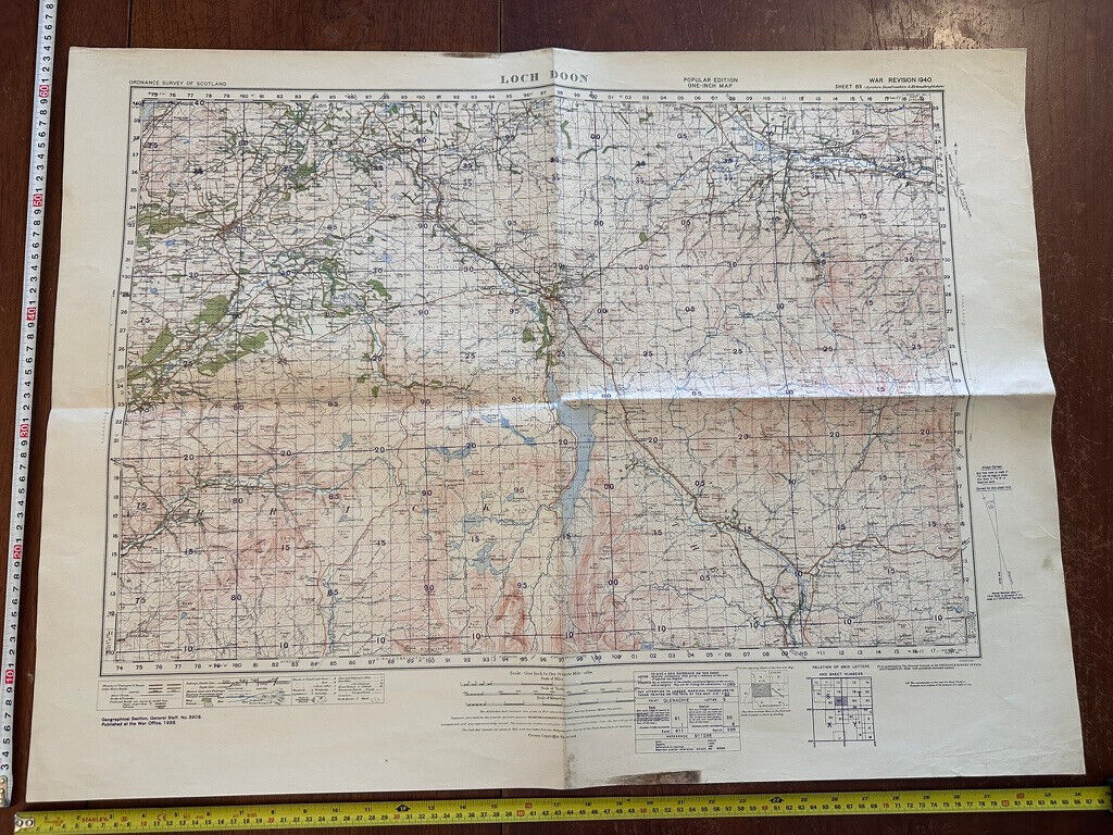 Original WW2 British Army GSGS OS Map of Scotland - Loch Doon - The Militaria Shop