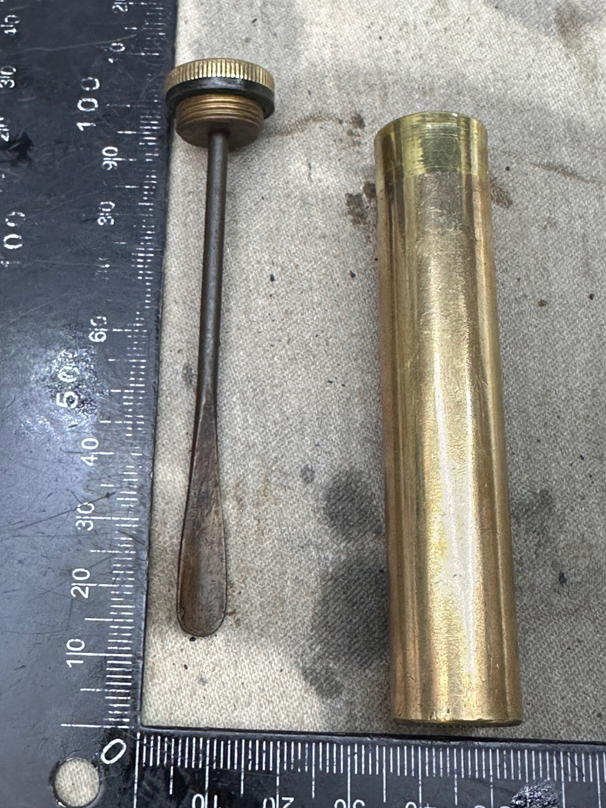 Original WW1 British Army SMLE Enfield Brass Oil Bottle - EFD - The Militaria Shop